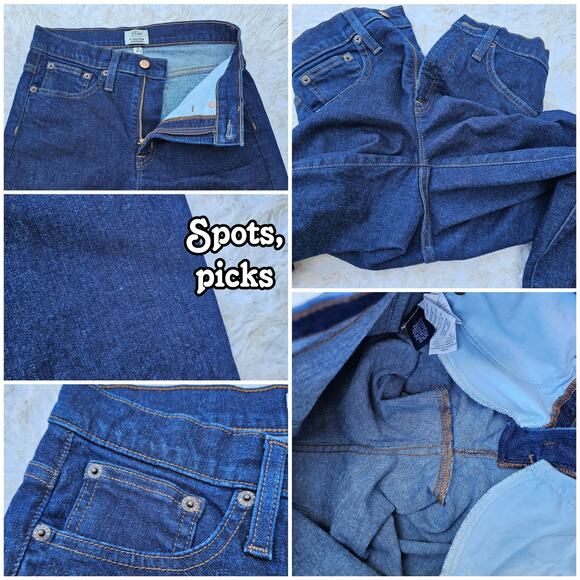 Dark Wash Skinny Jeans J. CREW 9" Toothpick Size 27 Hi Rise Crop Stretch Denim - Picture 5 of 9